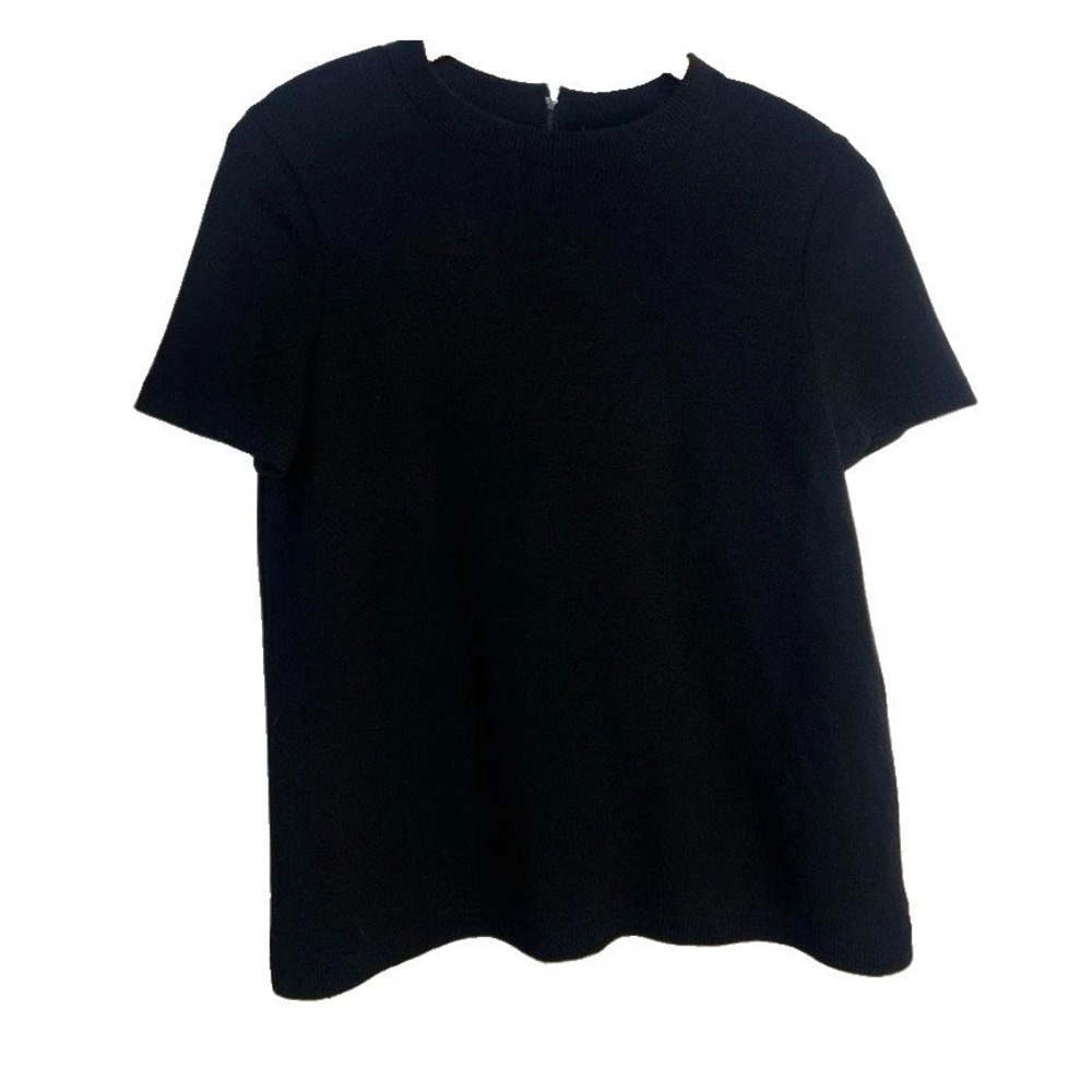 St. John Basics Black Short Sleeve Knit Top Size S